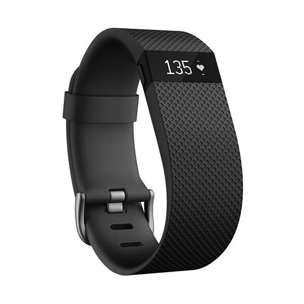 Fitbit Charge HR - monitor aktywności fizycznej, snu i pulsu (wersja czarna, rozmiar L) FB405BKS-EU
