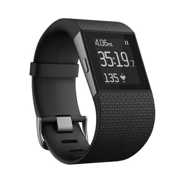 Fitbit Surge  zegarek GPS z funkcją monitorowania aktywności, snu i pulsu (wersja czarna, rozmiar L)