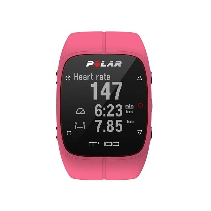 Zegarek sportowy GPS z pulsometrem (różowy) HR Polar M400 725882027692